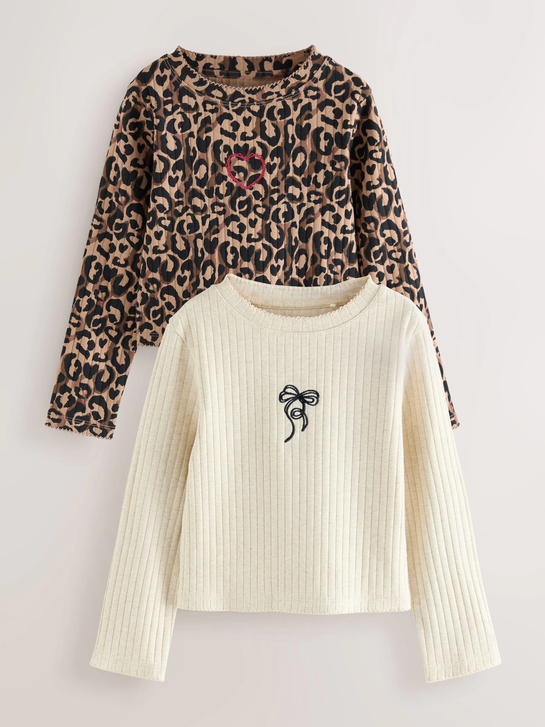 Animal - Long Sleeve Rib Tops 2 Pack (3-16yrs)