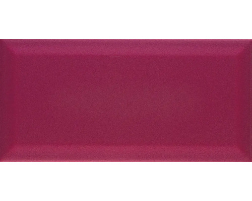 Metrotegel met afgeschuinde rand Rojo Burdeos glanzend 10 x 20 cm
