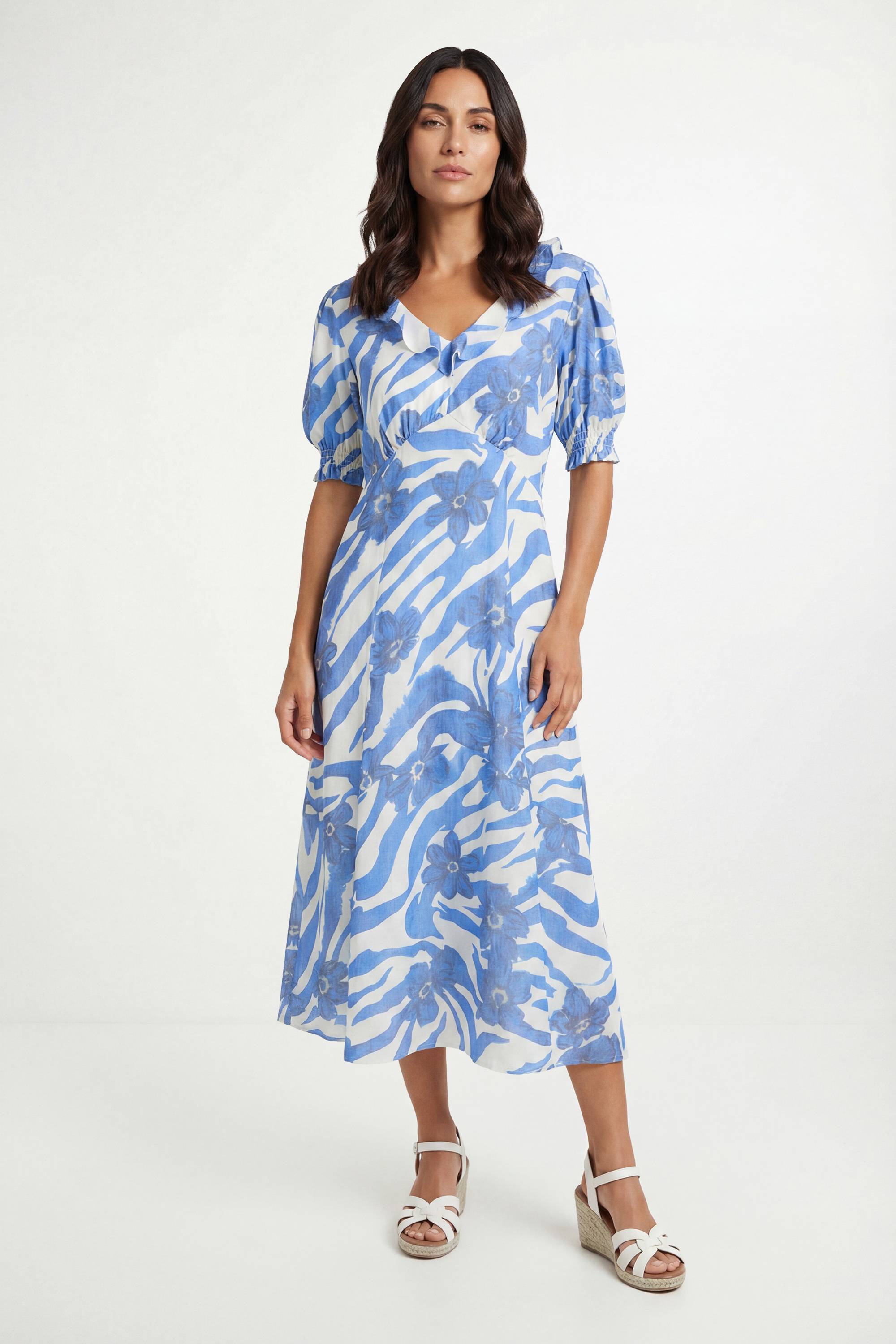 Wallis Robe Midi À Volants À Imprimé Floral Mixte