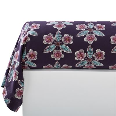 Linge de lit motifs fleurs géantes - BECQUET CRÉATION