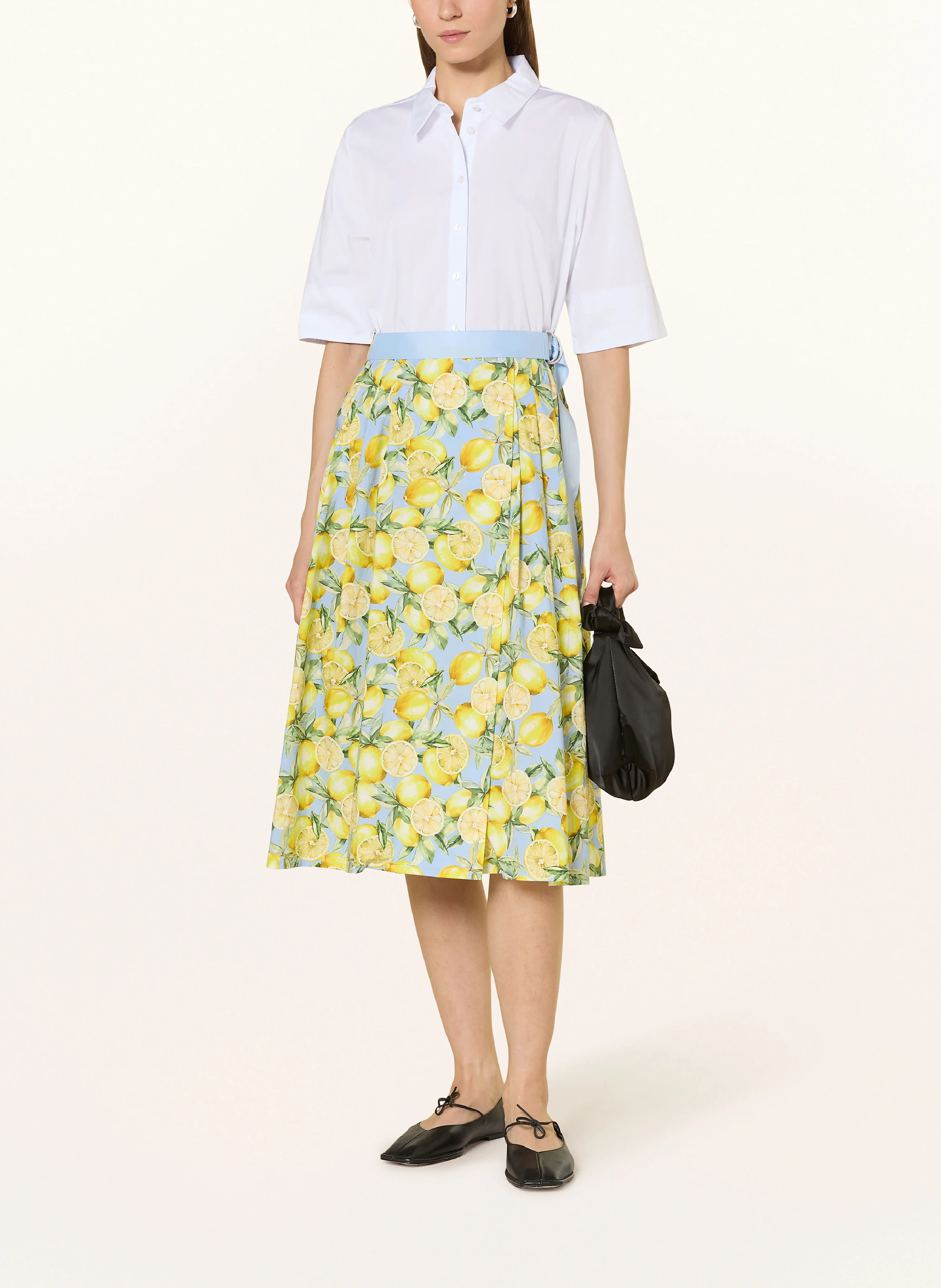 White Label Hemdblusenkleid im Materialmix