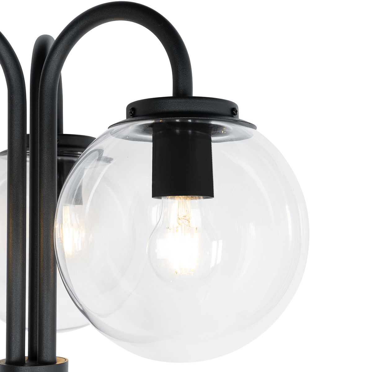 Lantaarn zwart met helder glas 200 cm 3-lichts IP44 - Sfera