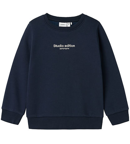 Name It Sweatshirt - NmmBrody - Navy Blazer m. Weiß