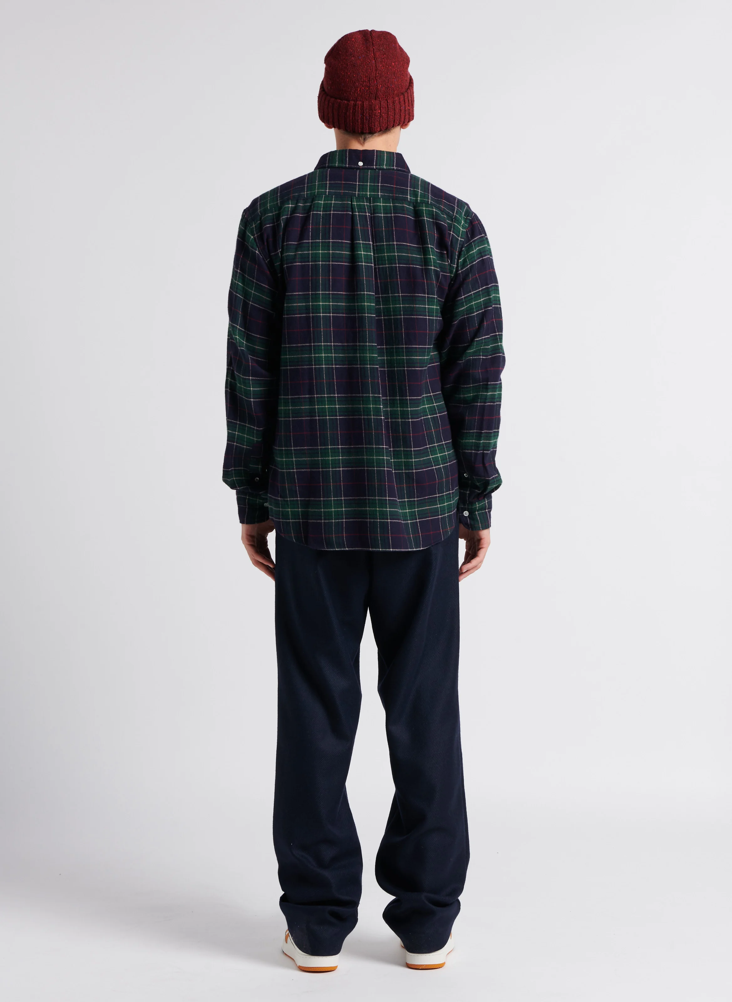 KYLE CHEVIOT - Pantalon droit en laine mélangée| Bleu