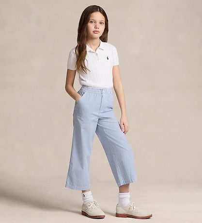 Polo Ralph Lauren Bukser - Seersucker - Blå/Hvidstribet