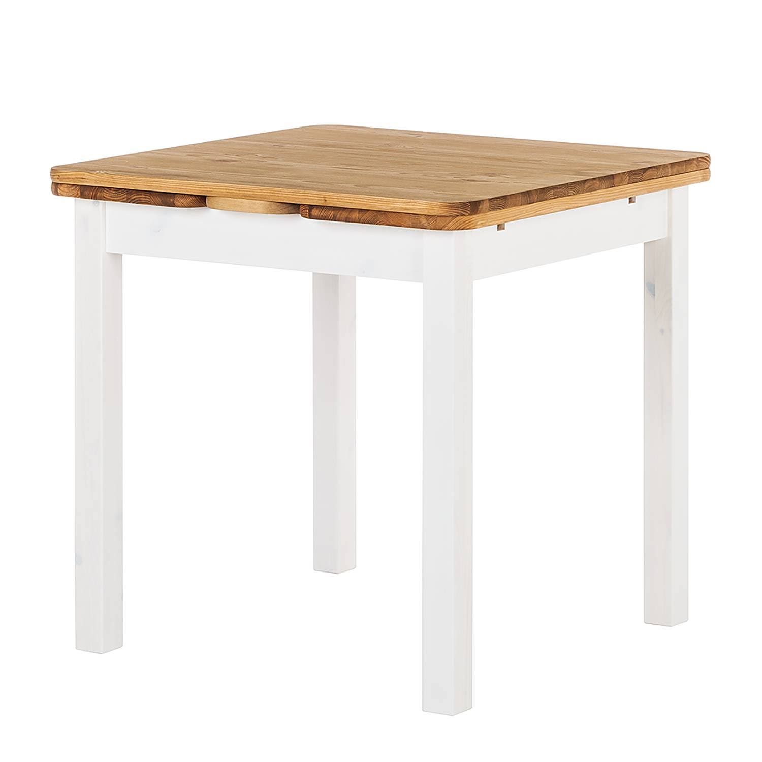 Maison Belfort Esstisch Bastide mit Ansteckplatten 77 x 77 cm Braun/Weiß/Braun/Weiß