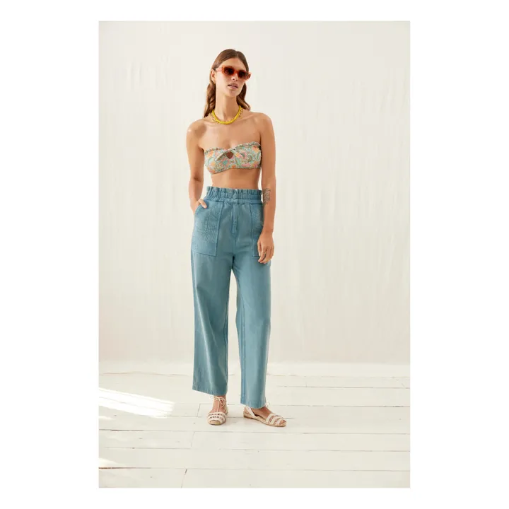 Louise Misha Haut de Maillot Bayi Fibres Recyclées - Collection Femme | Bleu