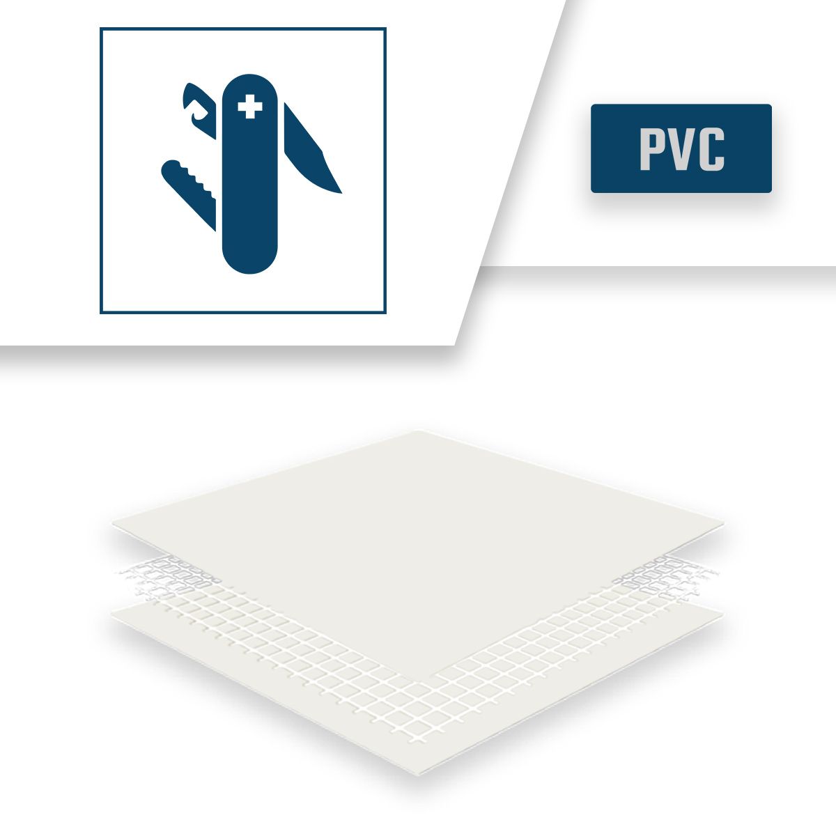 Bâche de protection 5x6 m blanc crème - qualité 5 ans tecplast 506mu - pvc