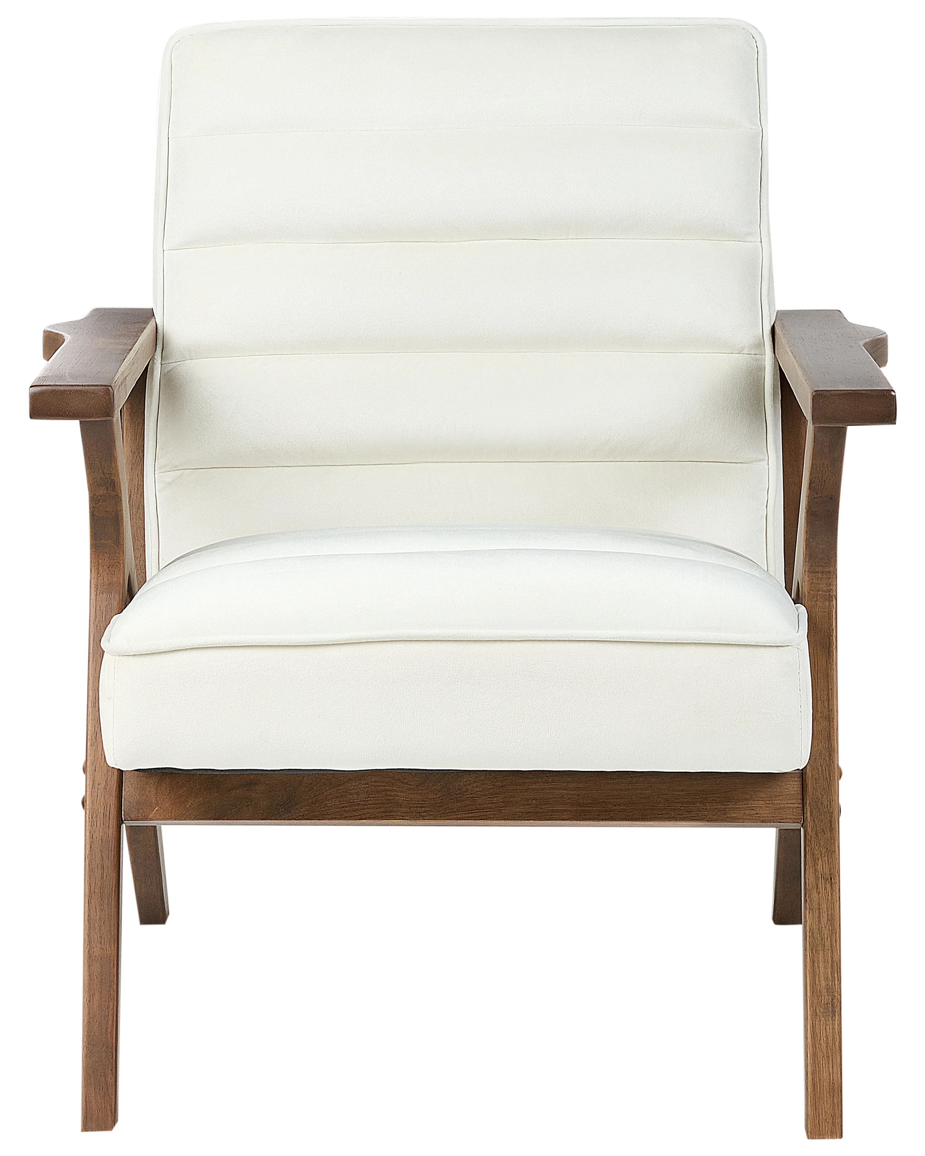 Fauteuil KISA Fluweel Gebroken wit