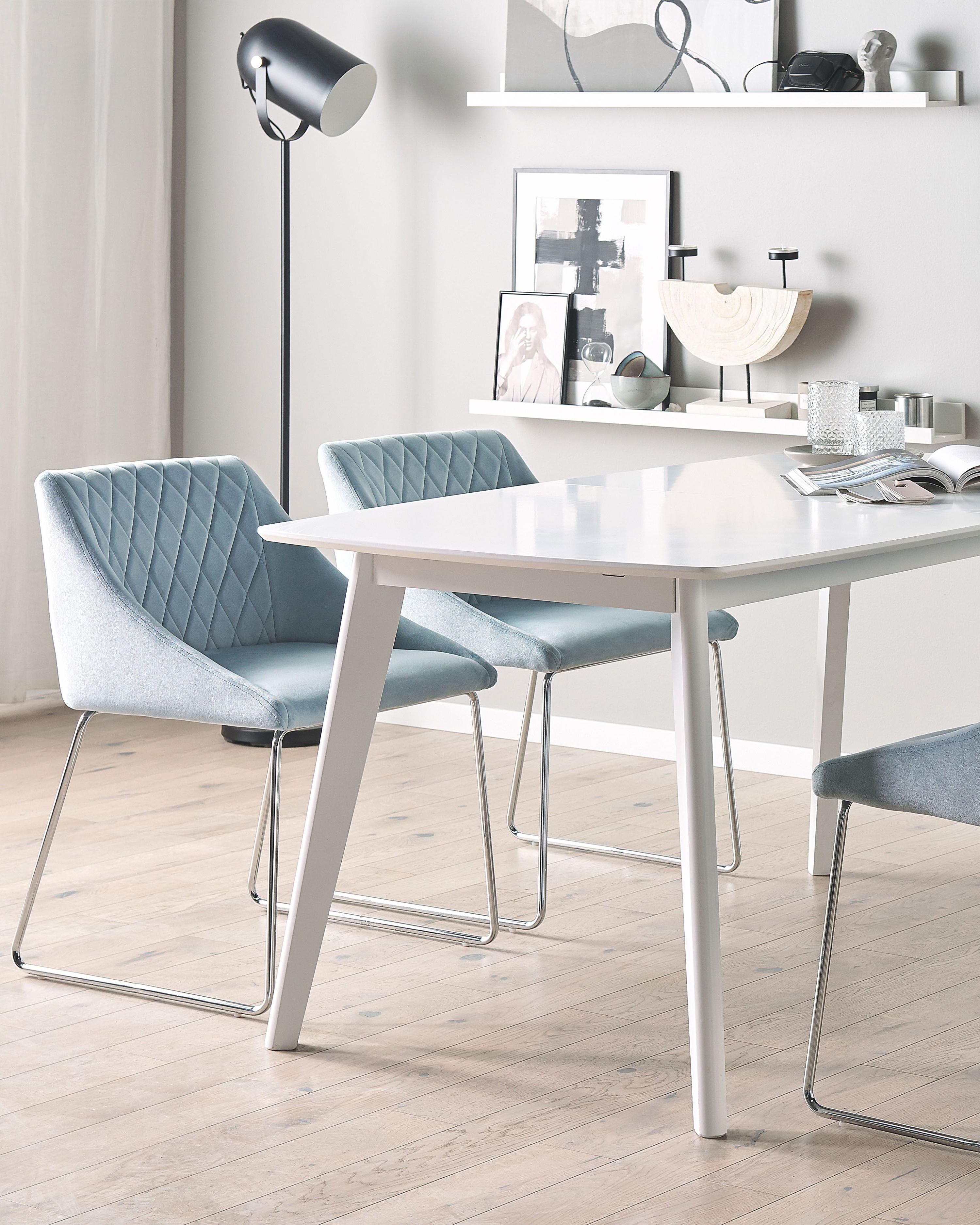 Set van 2 eetkamerstoelen ARCATA Fluweel Lichtblauw