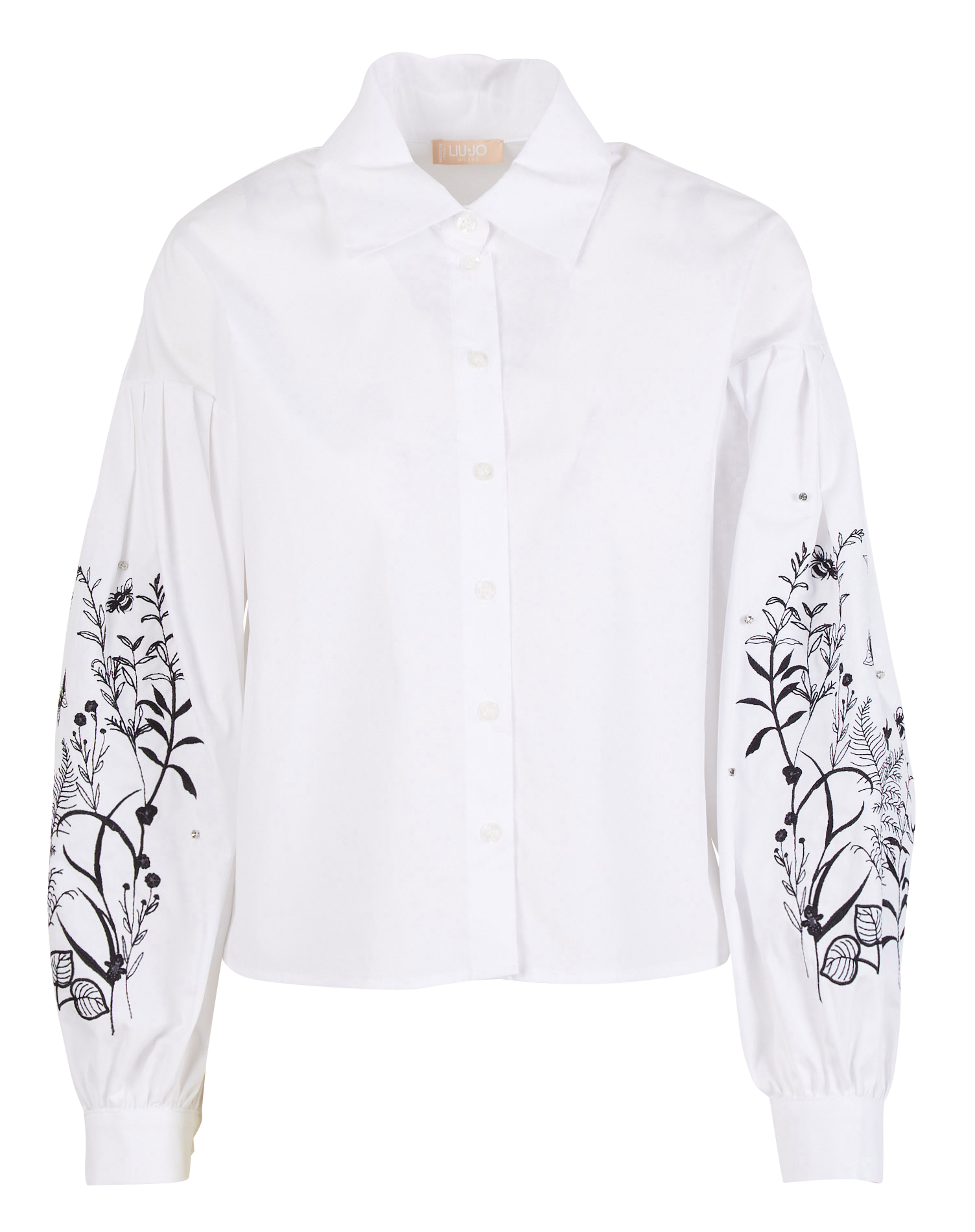 Chemise brodée en coton| Blanc