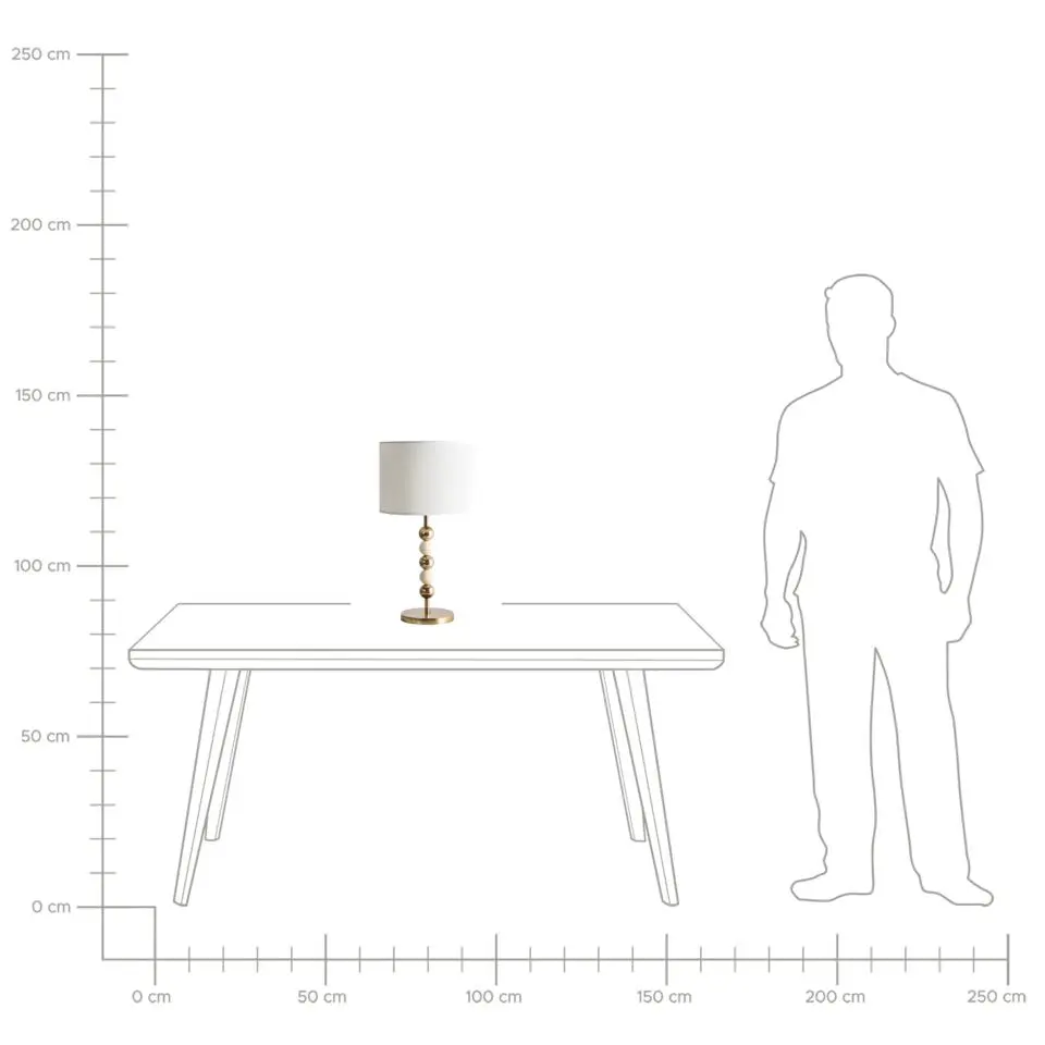 LOKY - Tafellamp - Messing/Beige - Metaal