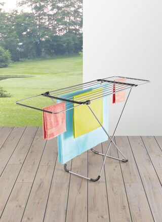 metaltex Wäschetrockner Corfu 176x56x98 cm Metall Grau/Schwarz