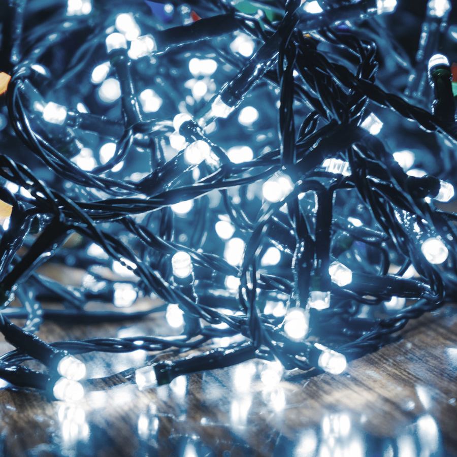 Solar-Lichterkette 8m 24 LEDs kaltweiß