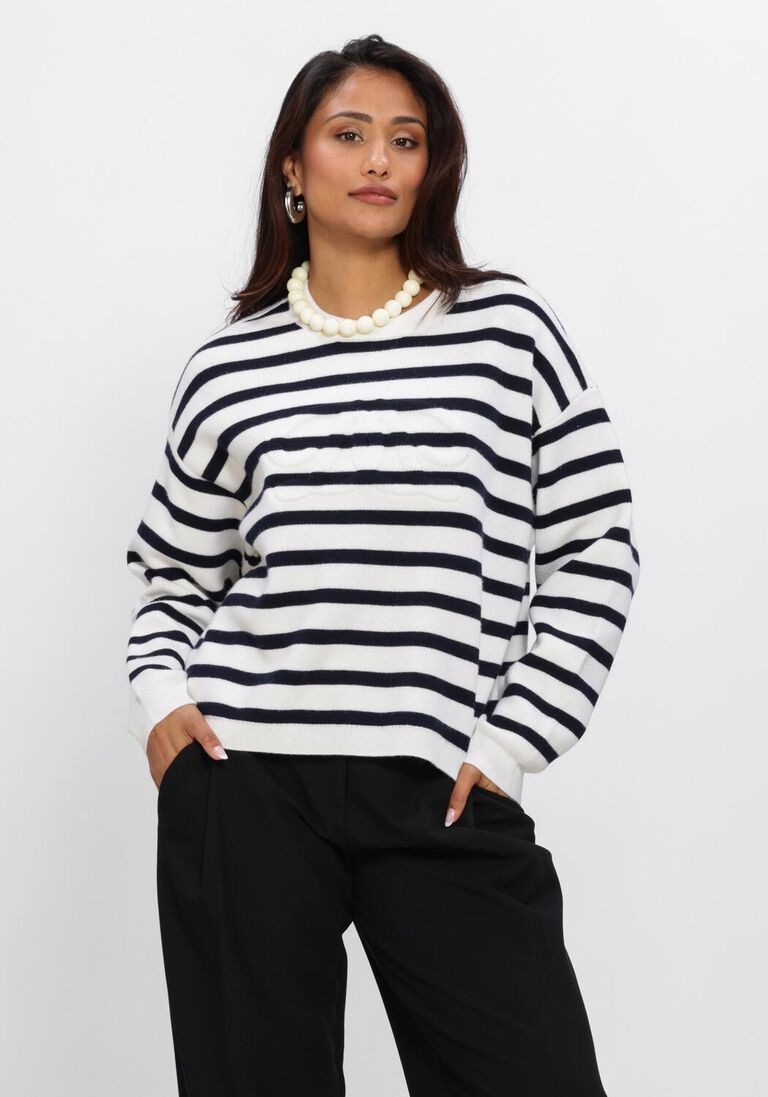 donkerblauwe dante6 sweater twixa stripe 3d logo sweater