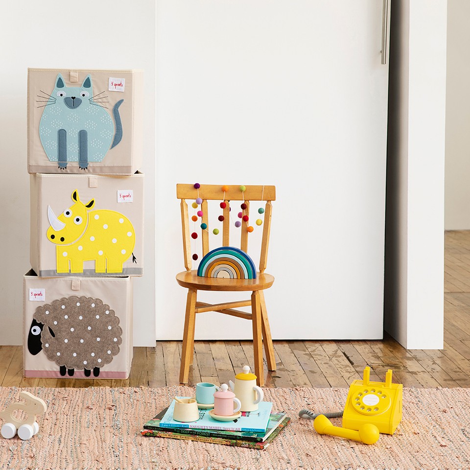 3 Sprouts - Storage Box - Blue Cat