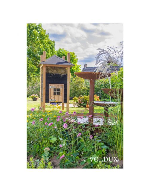 Voldux Hooiberg Teun - Kippenhok - 125x125x225 cm Naturel Zwart