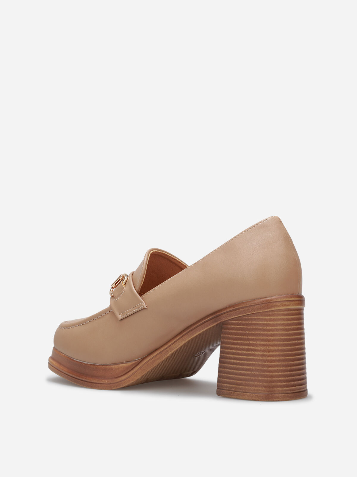 Mocassins à talon et mors- Taupe