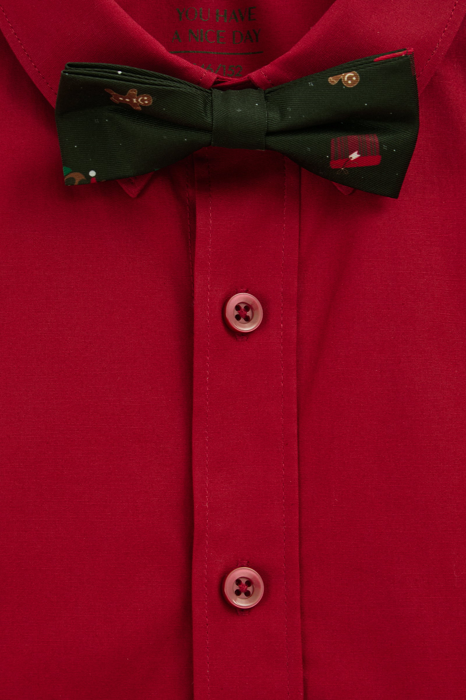 Jongens overhemd met afneembare vlinderdas WE Fashion Donkerrood