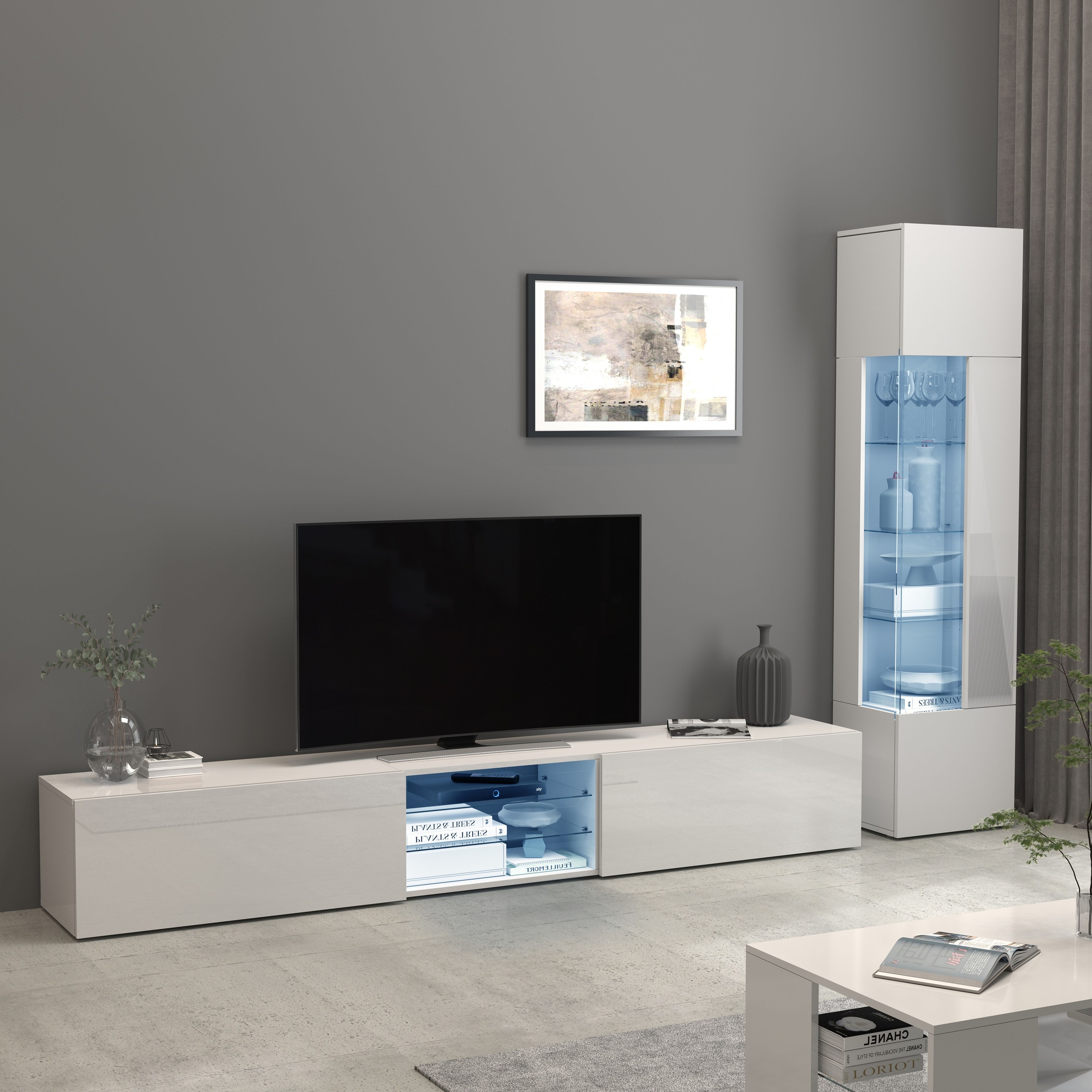 INOSIGN Vitrine »Egypt« komplett hochglanz lackiert, 1 Glastür mit 3 Glasböden
