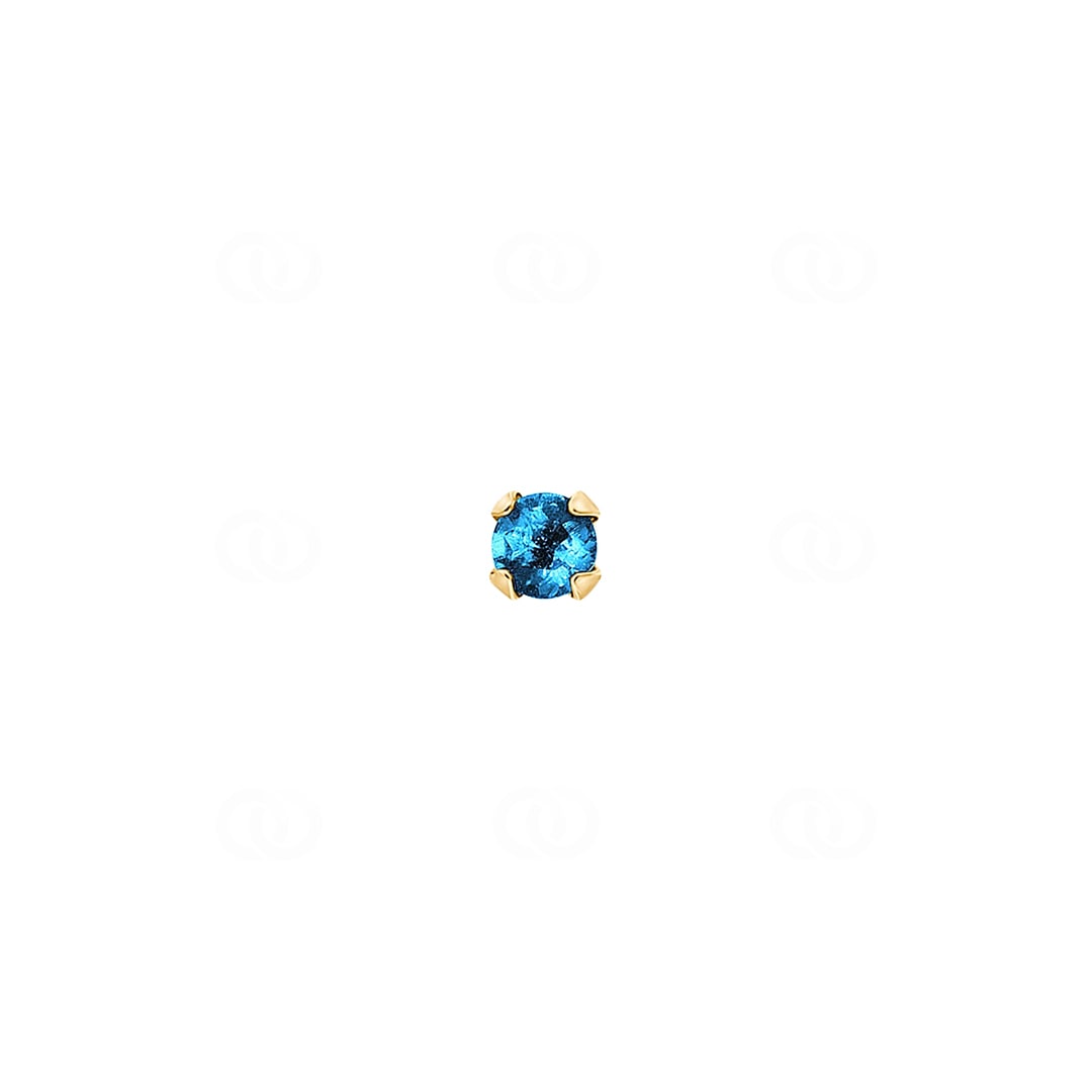 Nasenpiercing Spirale 750/18 K Gelbgold mit Blautopas