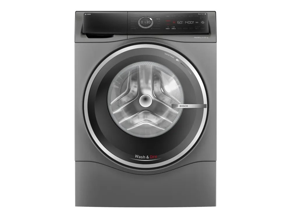 Bosch Serie | 8 WNC254ARSN - Vaske-/ tørremaskine - Wi-Fi - Niche - bredde: 60 cm - højde: 85 cm - frontbetjening - 65 liter - 10.5 kg - 1400 rpm - støbejernsgrå