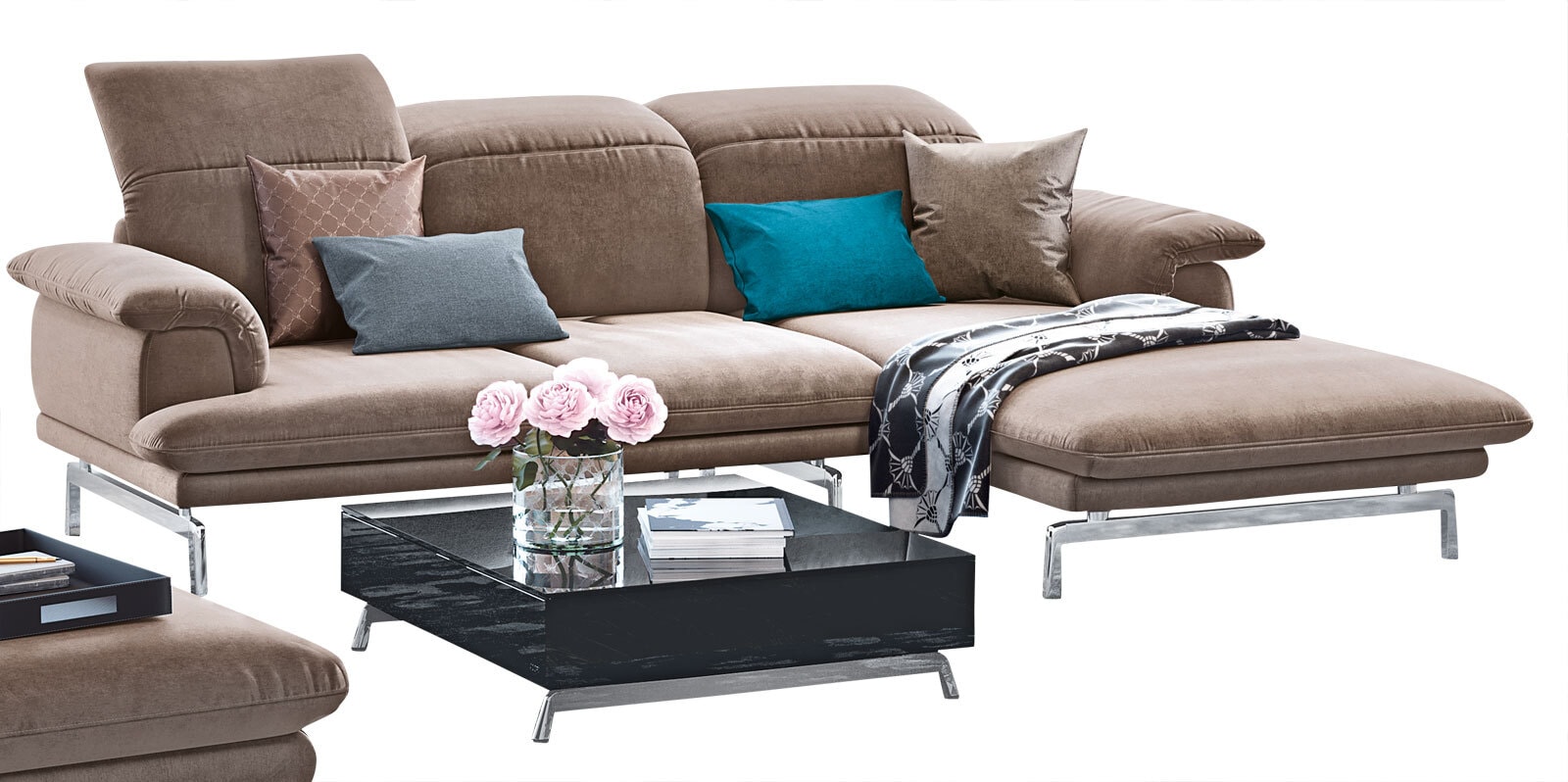 JOOP! Ecksofa STUDIO 296 x 197 cm stone