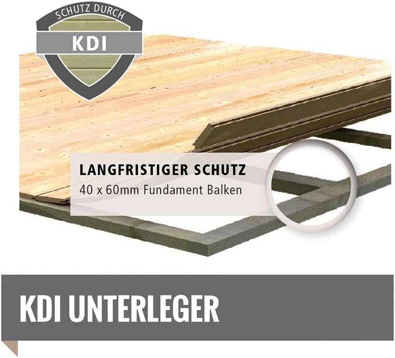 Karibu Gartenhaus | Gerätehaus mit 19 mm Wandstärke | INKLUSIVE Unterkonstruktionshölzer | Fichtenholz | Steck-/Schraubsystem | Grundfläche: 6,10 m² | Terragrau | 330x238x211 cm