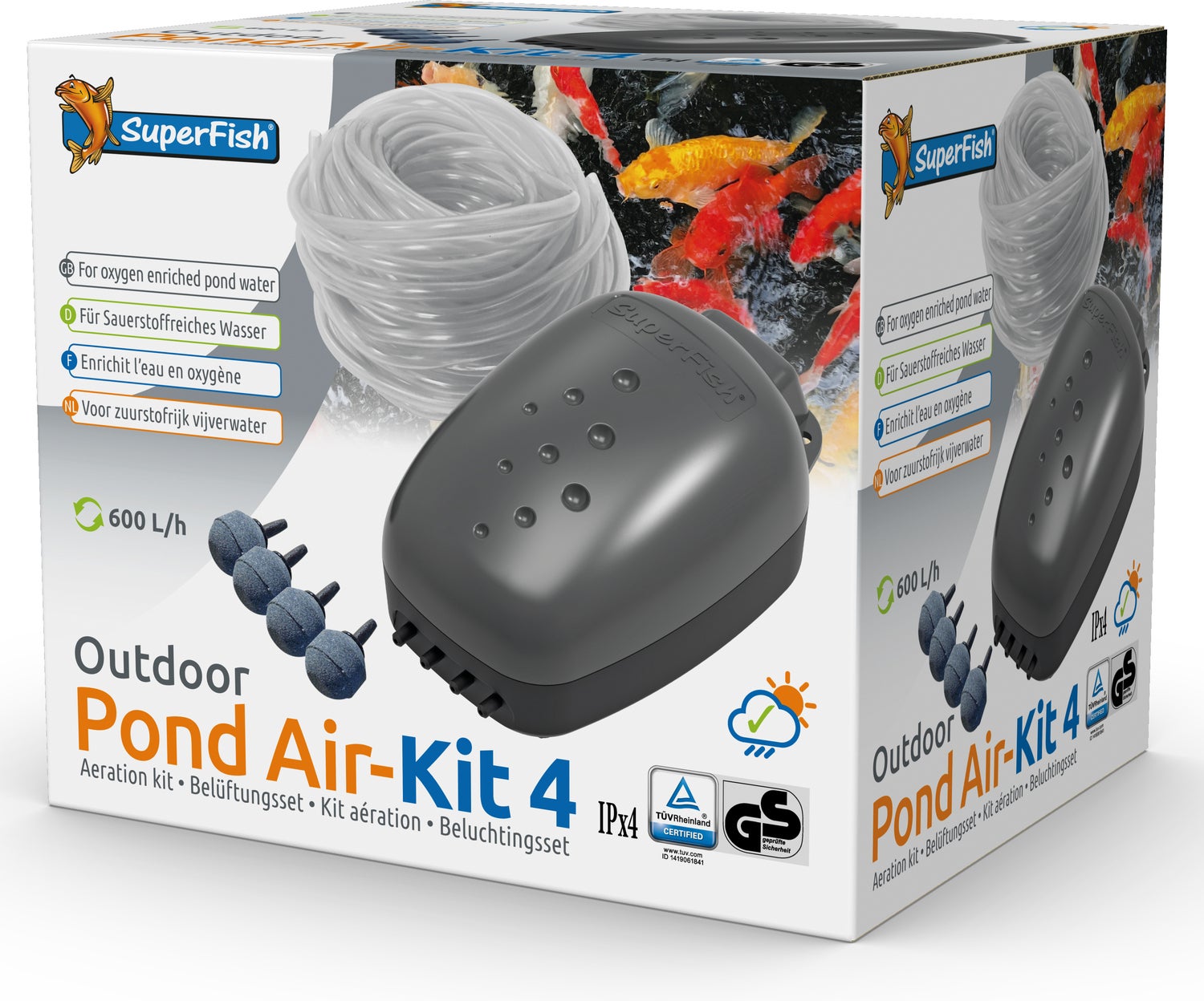 Superfish vijver luchtpomp Kit 4 600 l/h