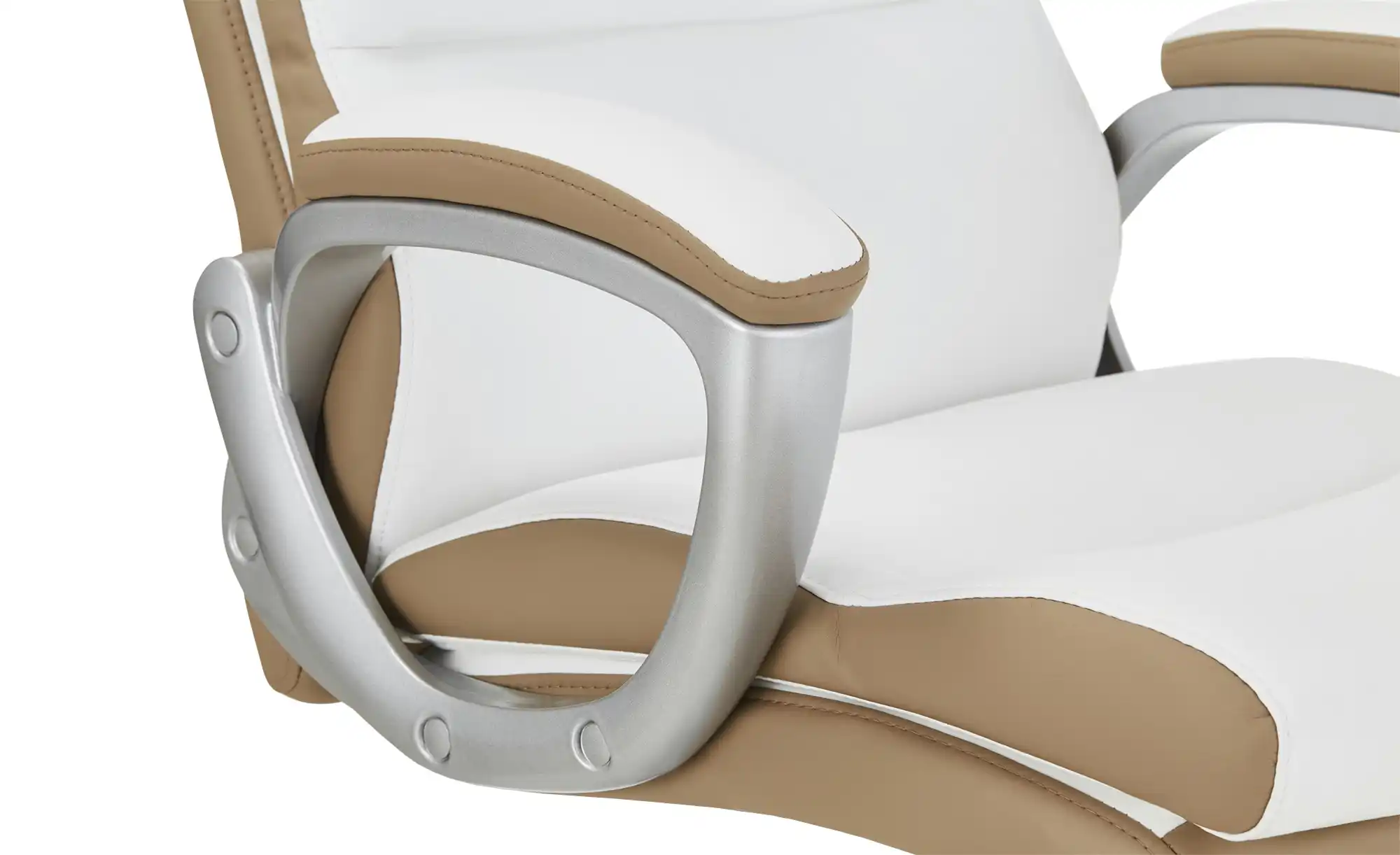 Chefsessel beige & weiß Weißach 2