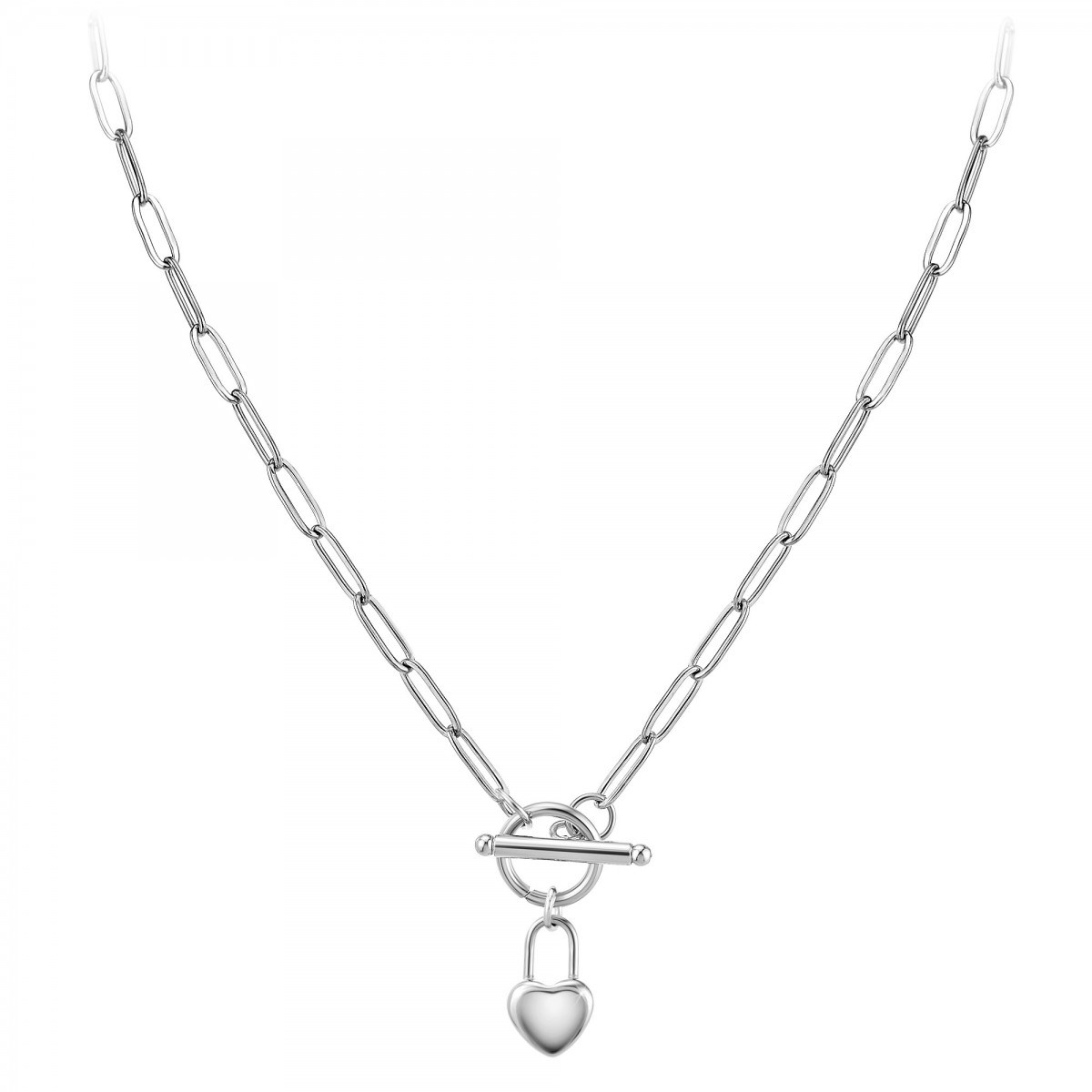 Collier coeur SC Crystal en acier inoxydable