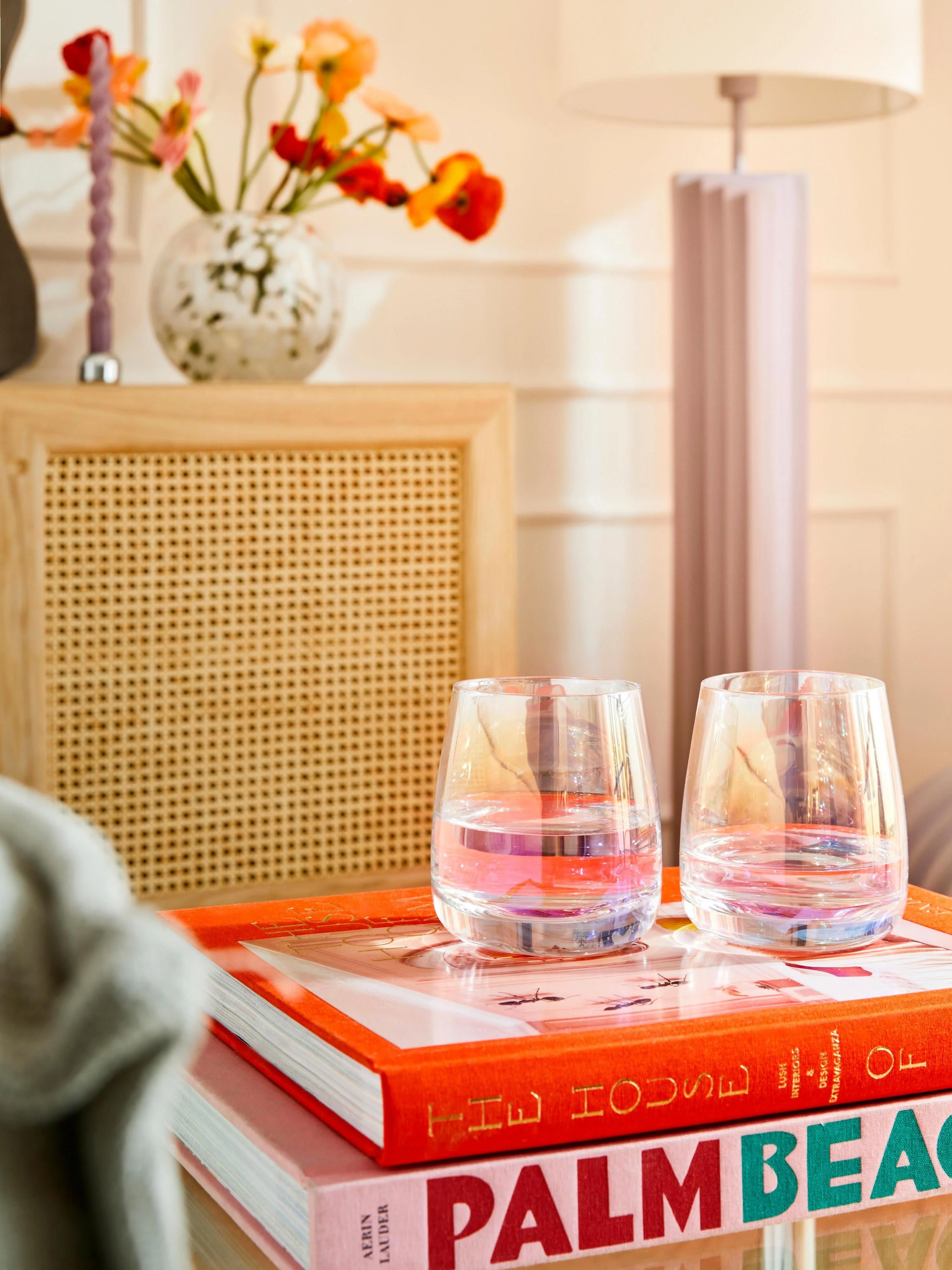 Mondgeblazen drinkglazen Ellery, Iriserend, 4-delig