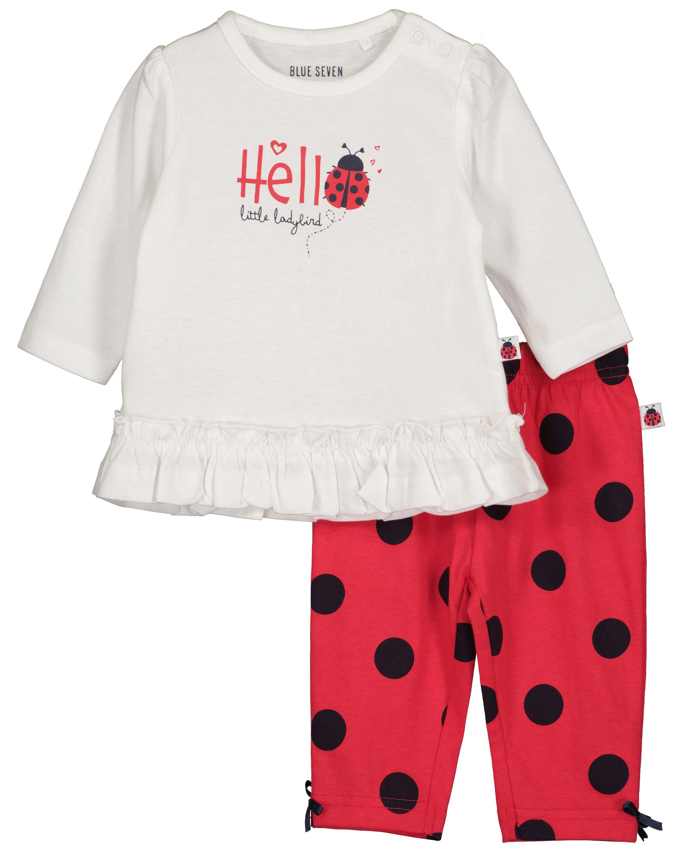 Langarmshirt LADYBIRD mit Hose in weiß/rot