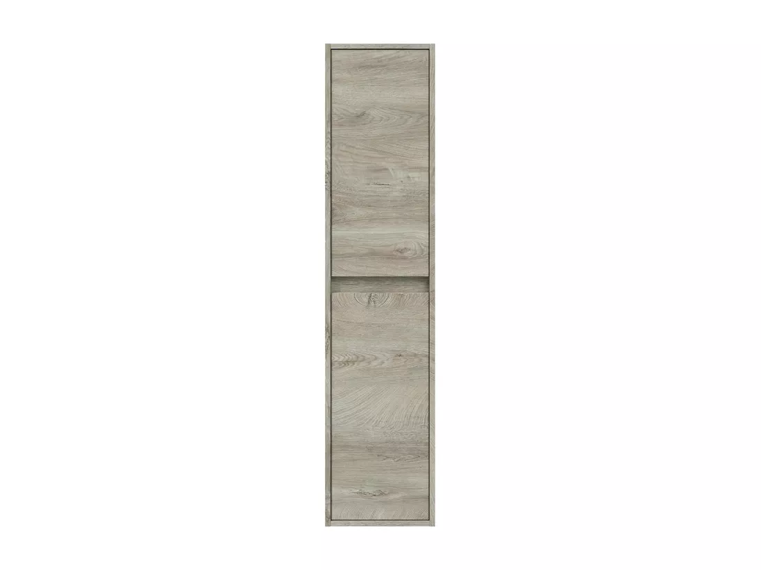 Colonne salle de bain Suspendue à 2 portes couleur alaska chêne nordic -Longueur 30 cm x Hauteur 140 cm x Profondeur 25,5 cm