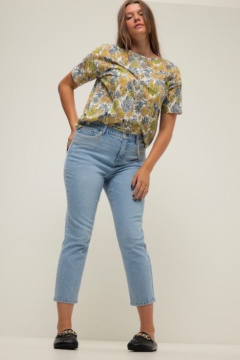 Mom-Jeans, Wide Legs, 5-Pocket mit Kettenbändern, Zippfly
