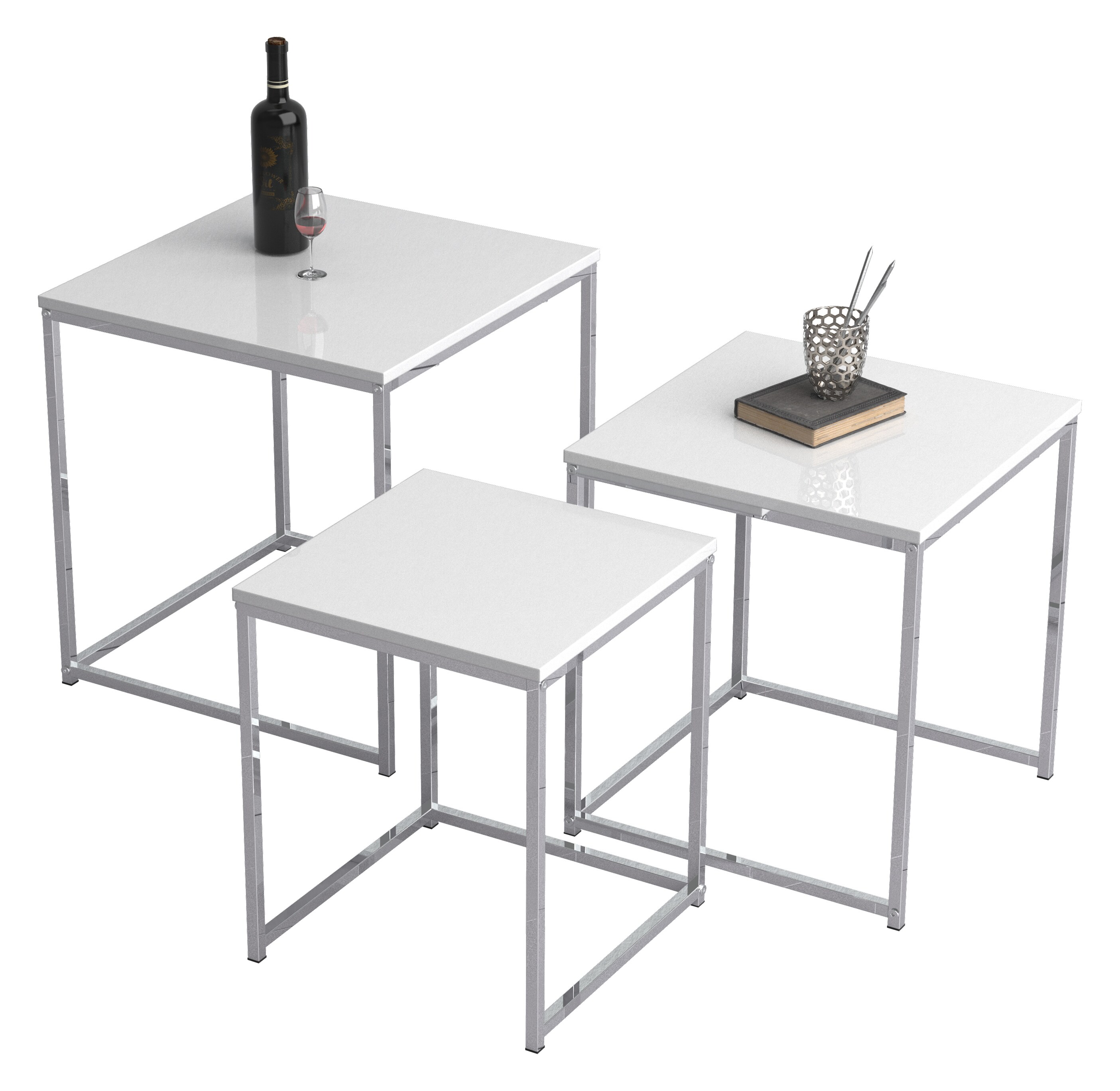 VCM 3-tlg. Set Beistelltisch Couchtisch Sofatisch Kaffeetisch Glisal