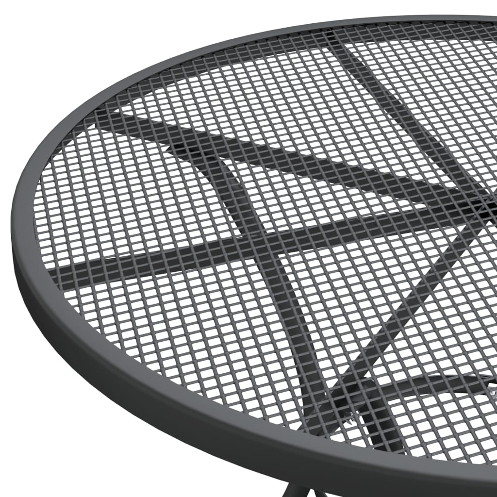 Mobilier à dîner de jardin 5 pièces maille métal anthracite