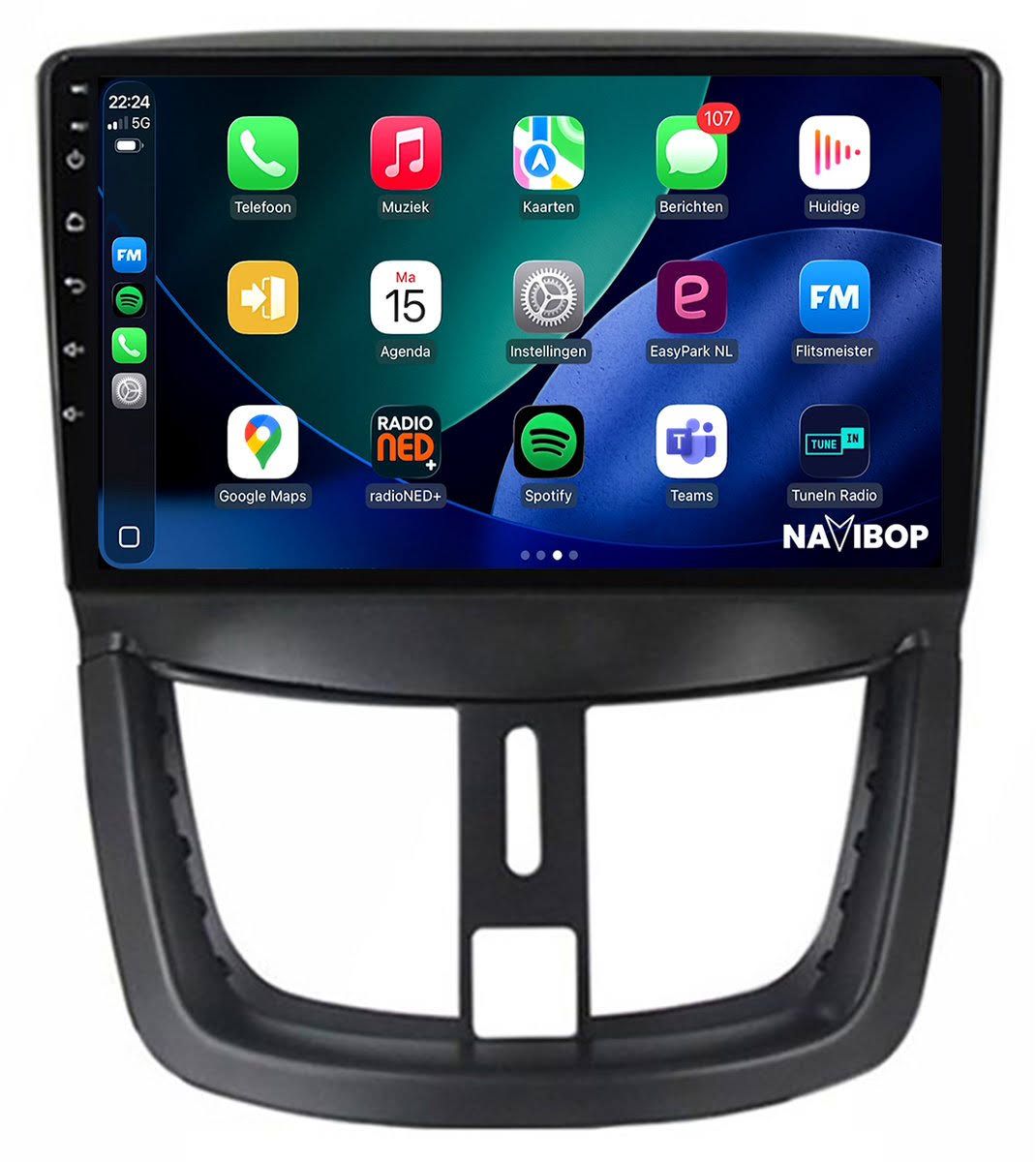 Convient pour Peugeot 207 Autoradio Android 15.0 CarPlay 9 pouces CarPlay sans fil et Android Auto
