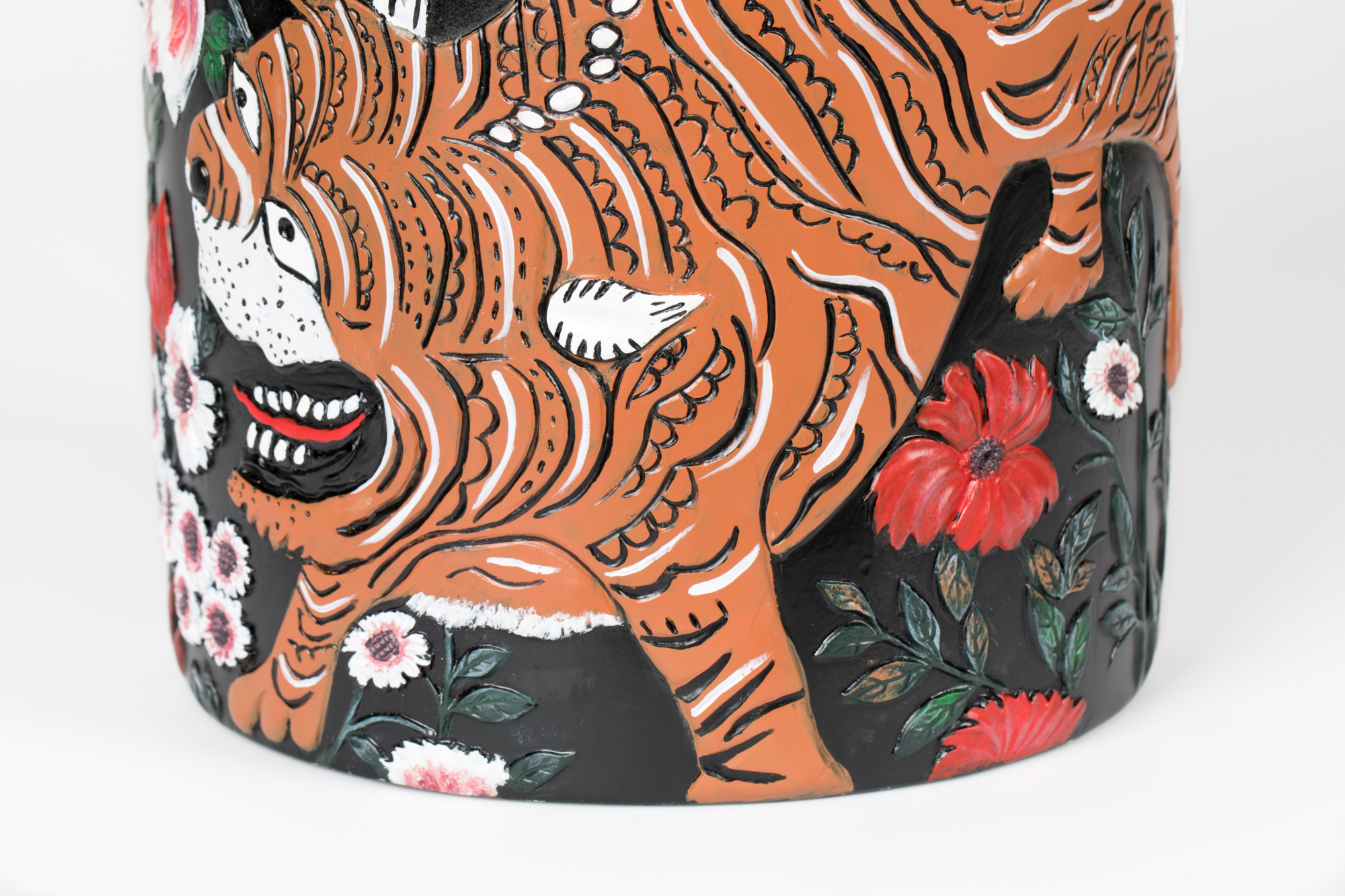 Bold Monkey vaas Songs of the night tiger Hand geschilderd