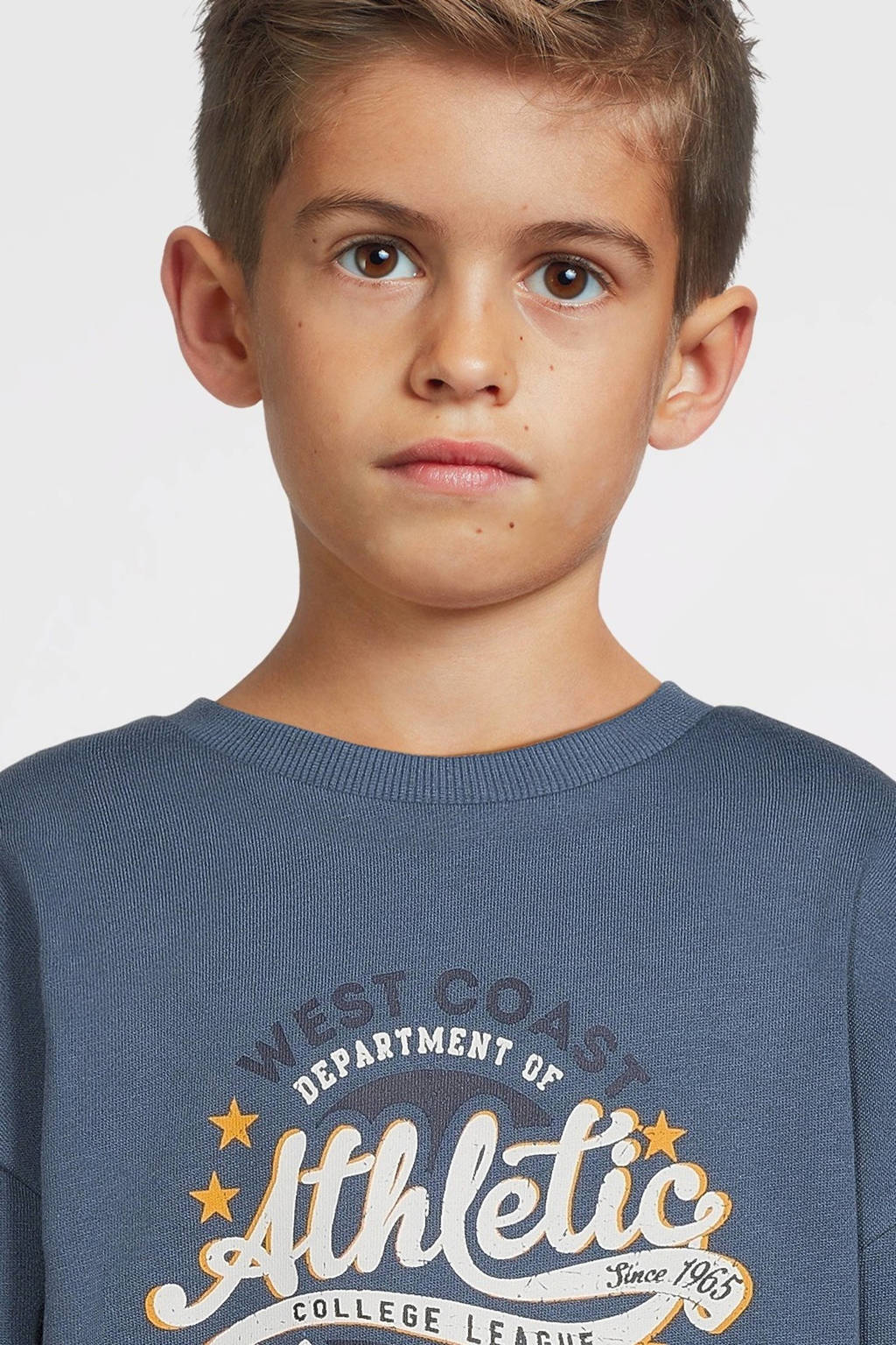 NAME IT sweater NKMVILDAR met printopdruk warmblauw