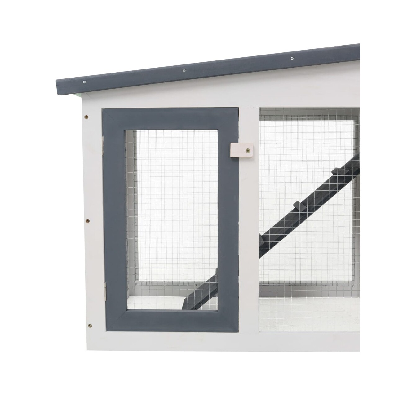 VidaXL Kaninchenstall / Hasenstall mit Dach grau