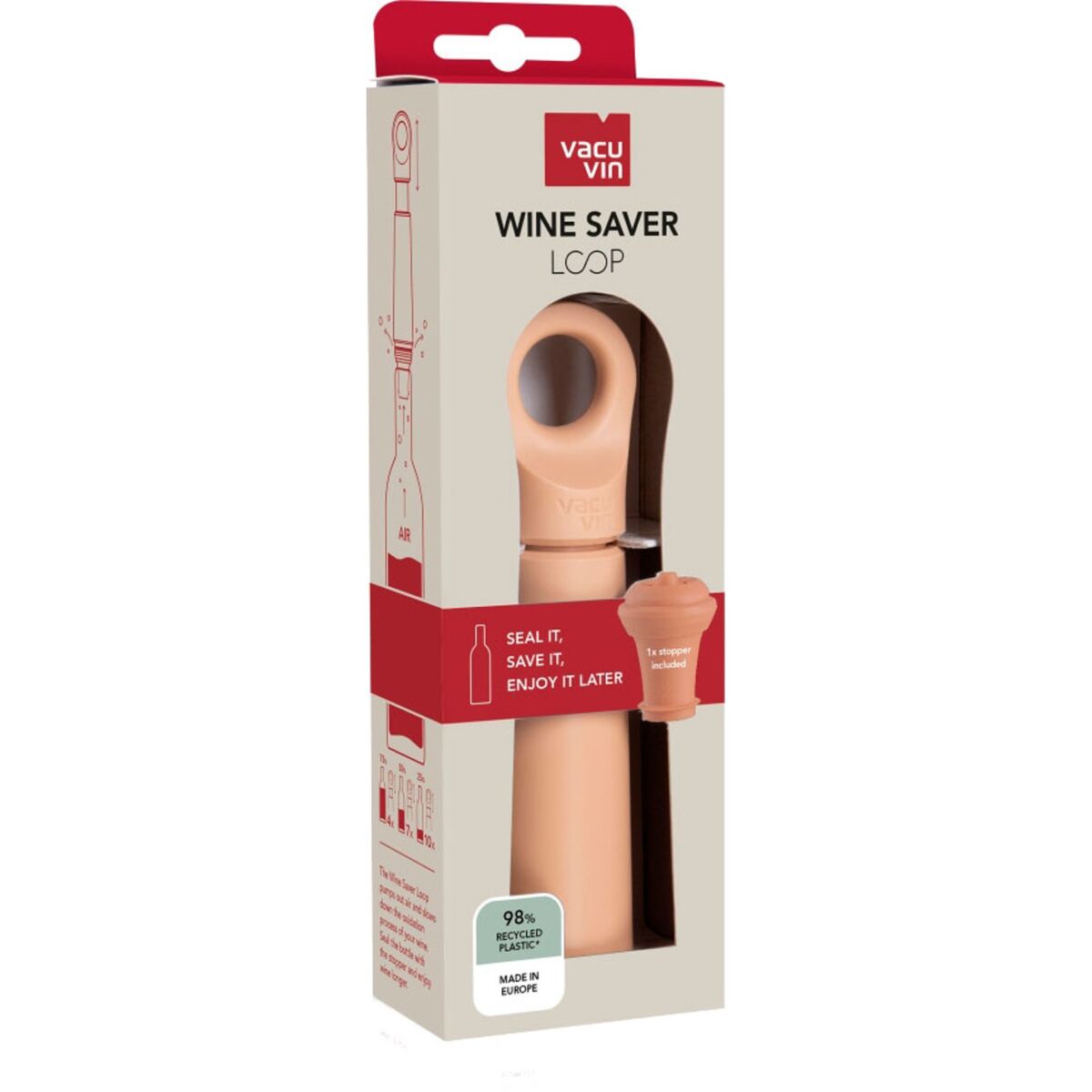 Wine Saver Loop vinpumpe, terra