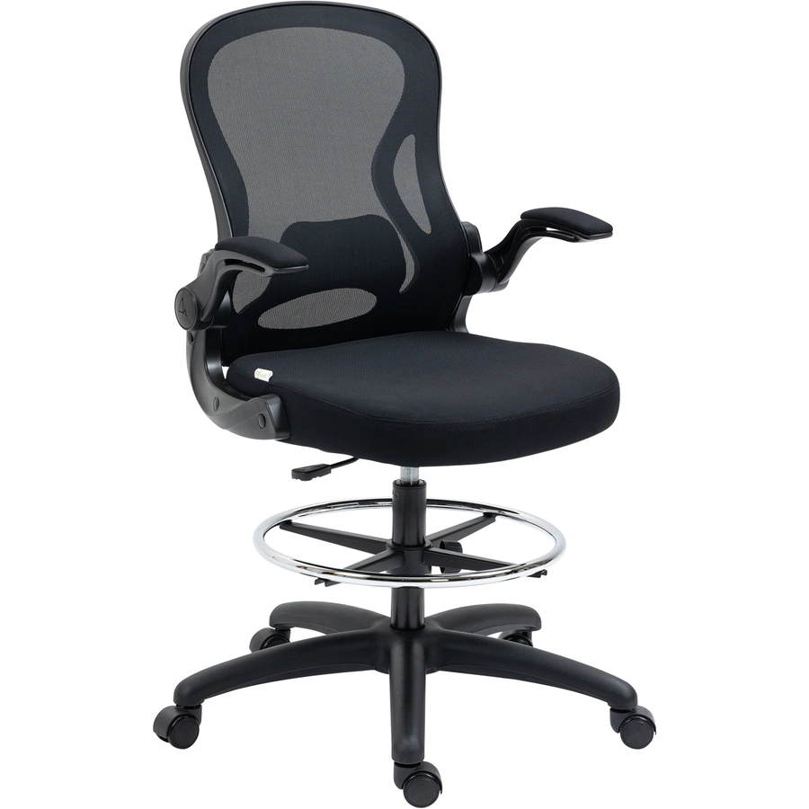 Vinsetto Bürostuhl ideal für Sitz und Stehplätze mit Armlehnen schwarz