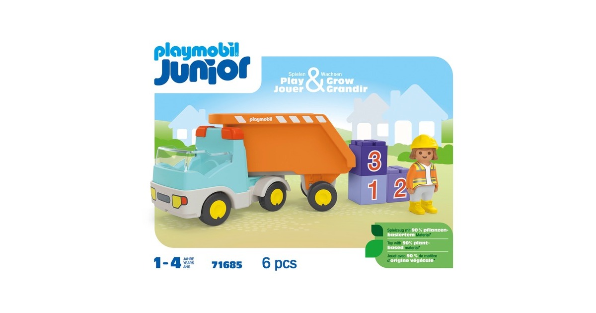 PLAYMOBILJunior - Kiepwagen Constructiespeelgoed  (71685)