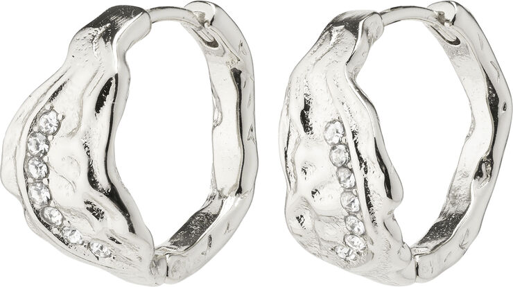 Pilgrim PIA organic shape crystal hoop earrings silver-plated Guld