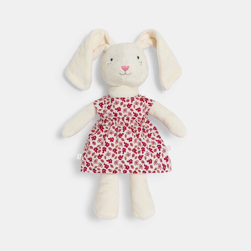 Doudou lapin velours blanc bébé fille Blanc