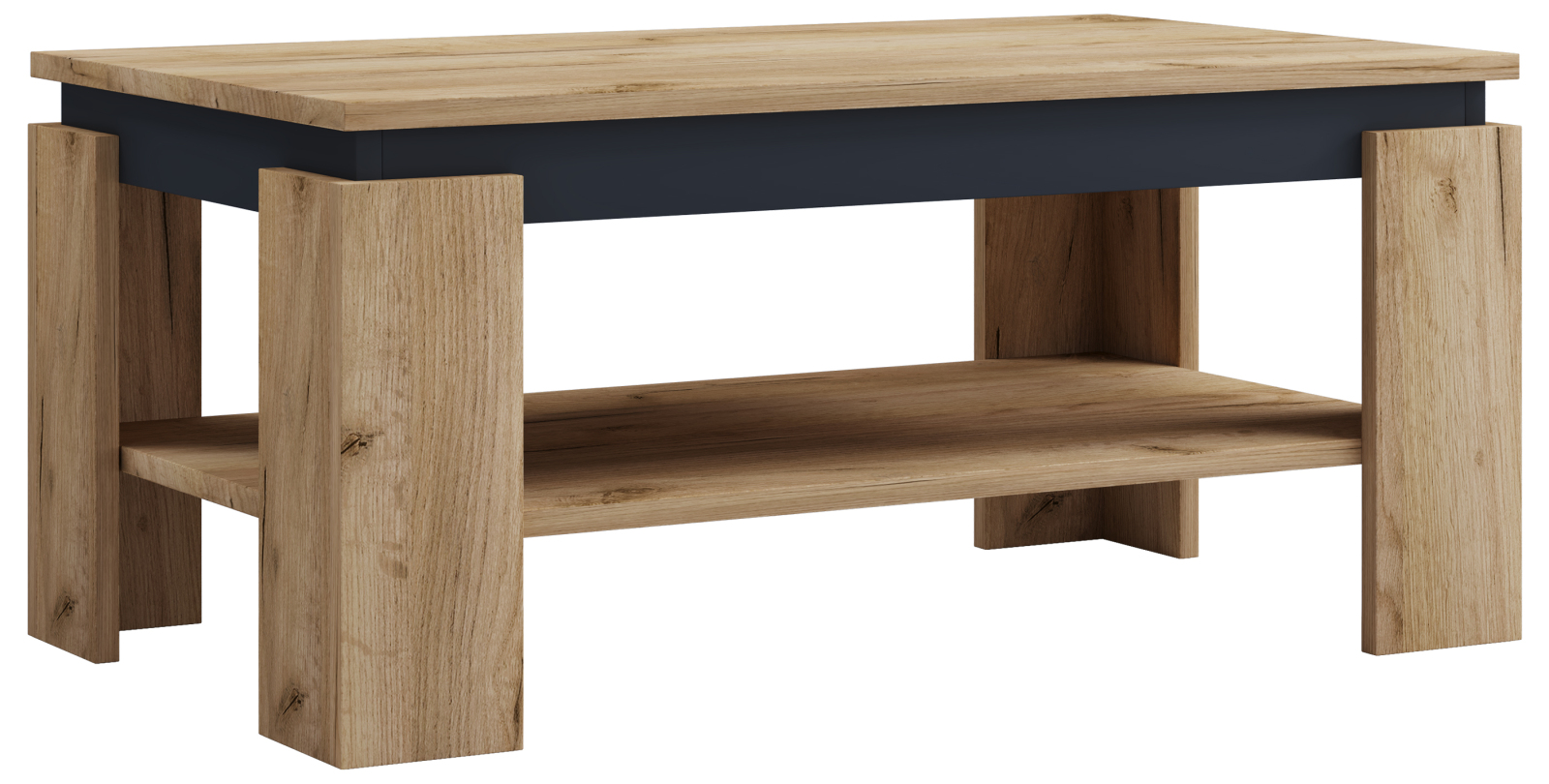 Couchtisch ROLAS - Honig Eiche-schwarz - 90 cm