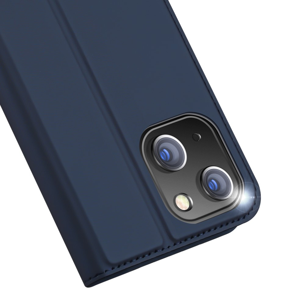 iPhone 15 Wallet Cover Leder Tasche - Dunkelblau