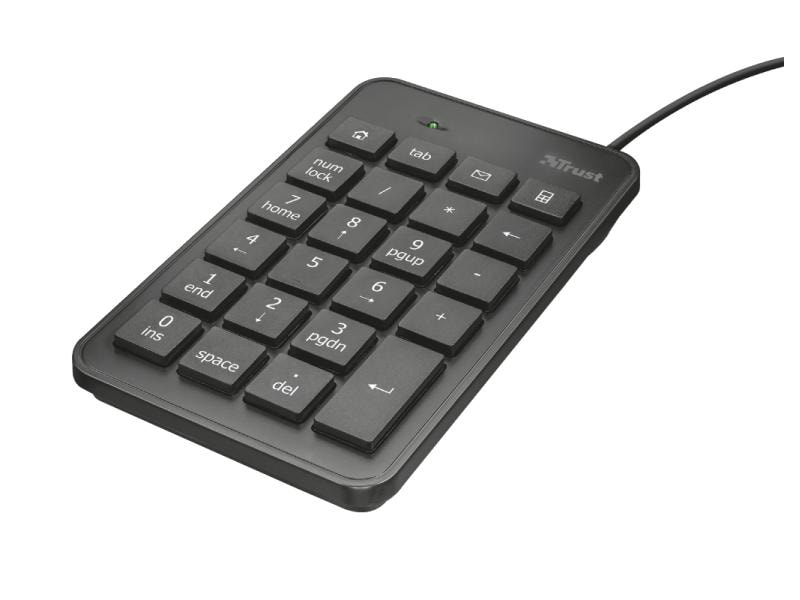 Trust Ziffernblock Xalax Elegante und flache Zehnertastatur für bequeme Eingabe numerischer Daten bei Windows-Laptops