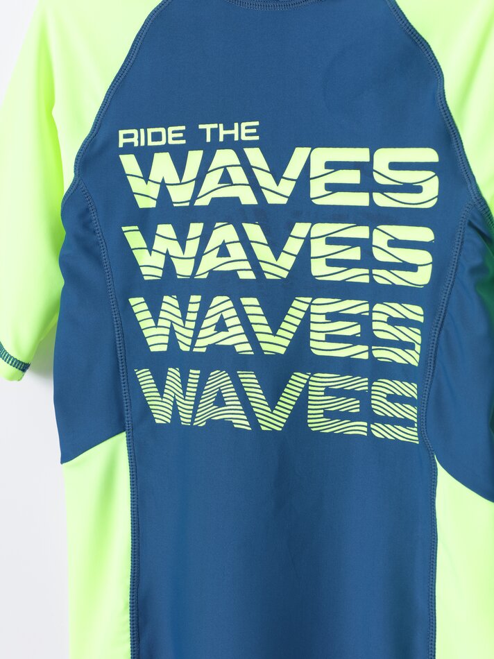Camiseta estampada com proteção solar UPF 50 - Verde Pato